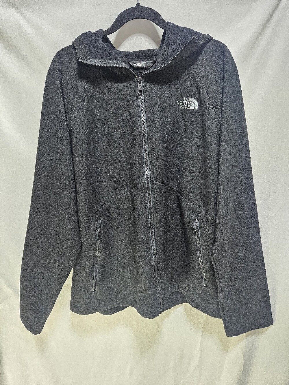 The North Face XL Black Fleece Jacket Full Zip Hooded Soft Shell Men's